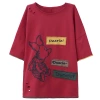 Arte vintage verano nuevo estilo bordado cuello redondo cerquillo algodón camiseta mujer manga corta top suelto Item Picture